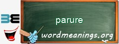WordMeaning blackboard for parure